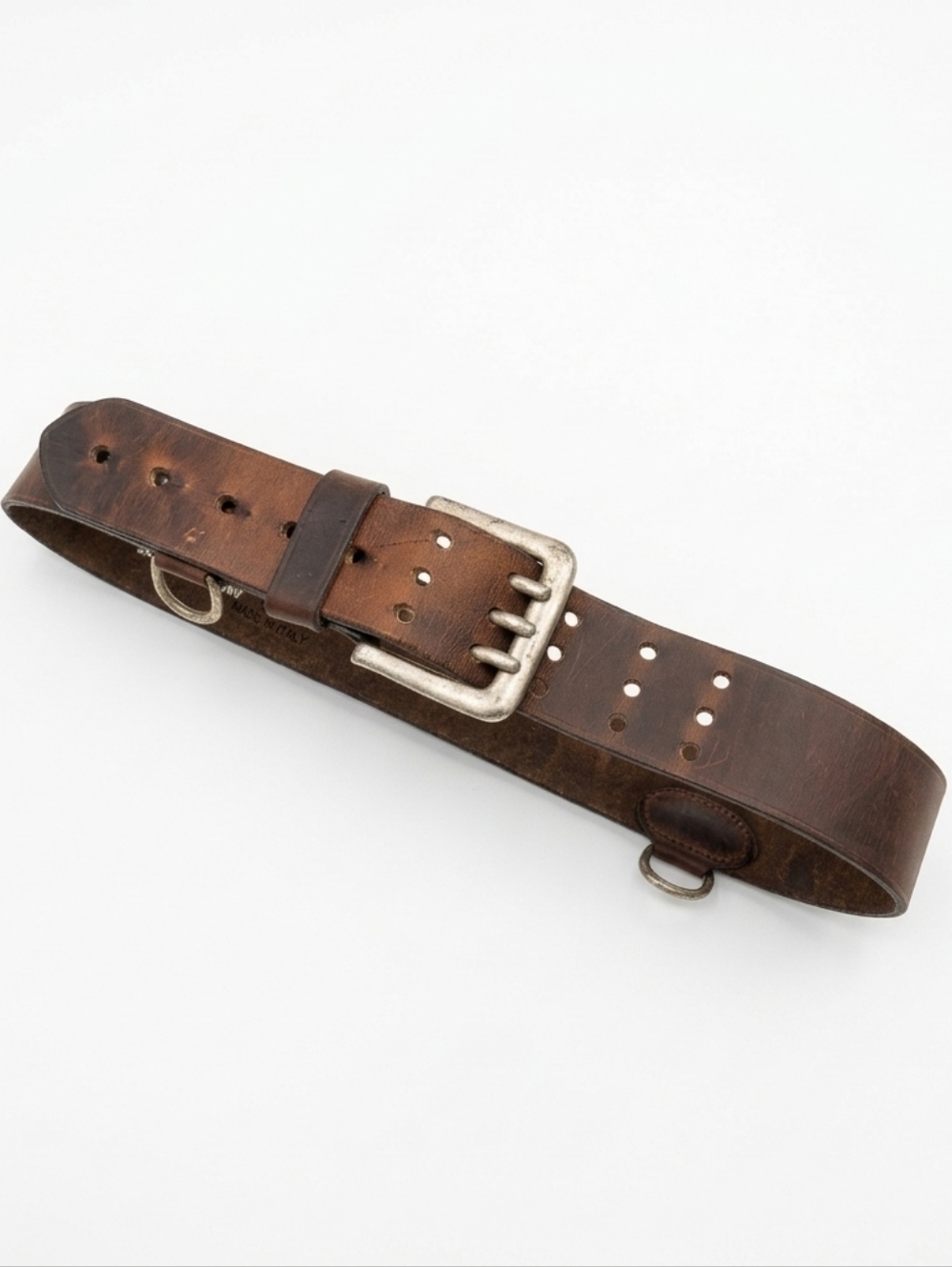 Vintage Another Line Inc Leather Belt Size 30 Made in USA Brown Cowhide Boho